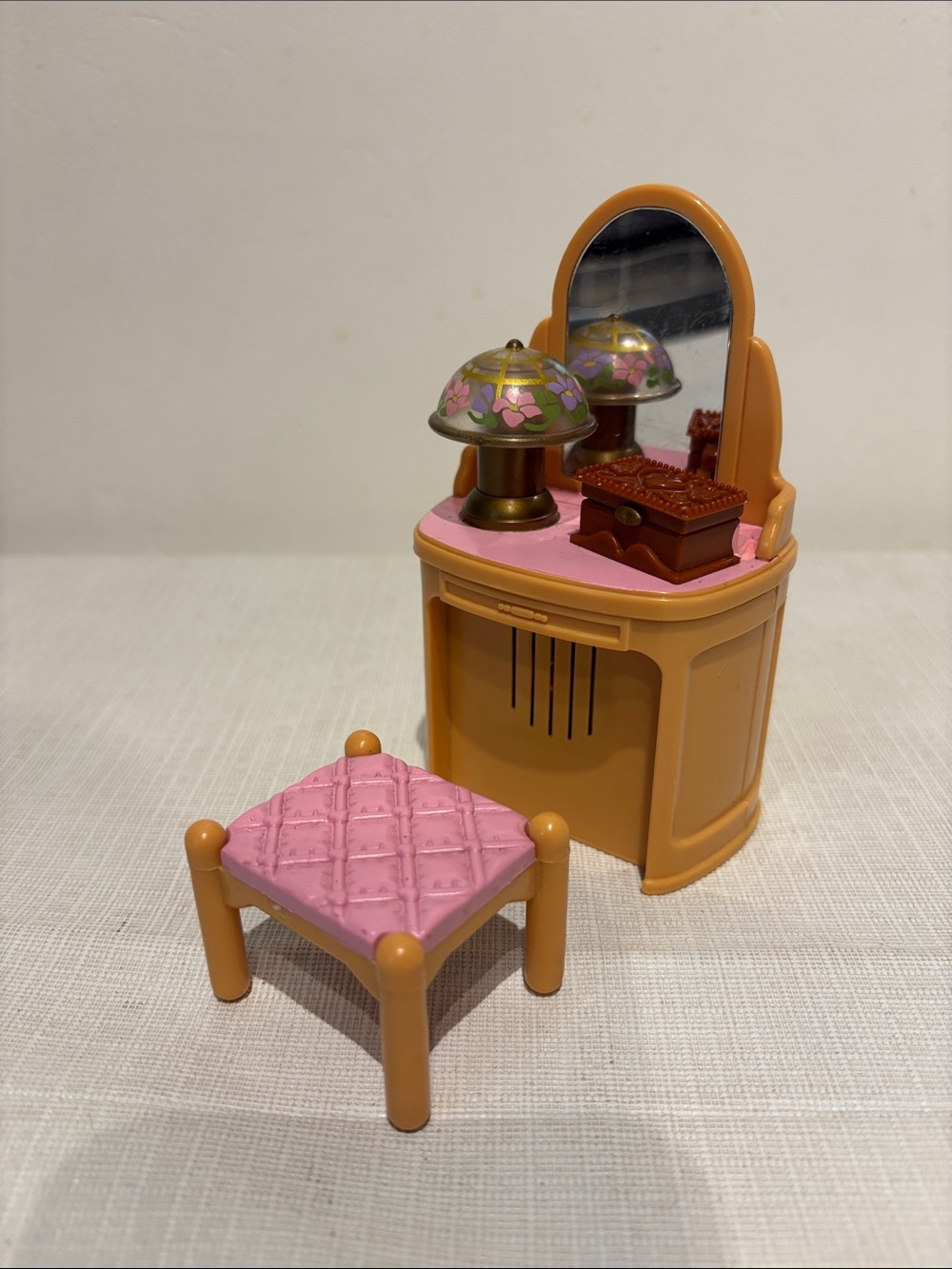 Vintage Fisher-Price Loving Family "Sweet Melodies" Bedroom Vanity with Stool